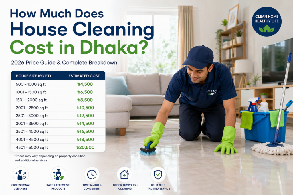 How much does house cleaning cost in Dhaka?